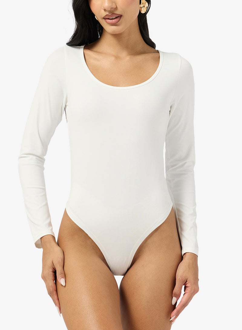 Ginger Basics Long Sleeves Scoop Neck Fitted Bodysuit - Image 3